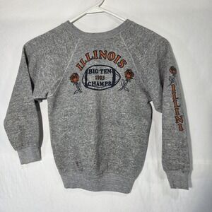 Collegiate Pacific Illinois Sweatshirt Kids M 10-12 Gray Good 1983 Big Ten Champ